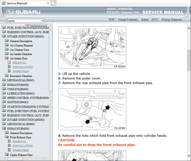 Subaru Forester Workshop Repair Manual